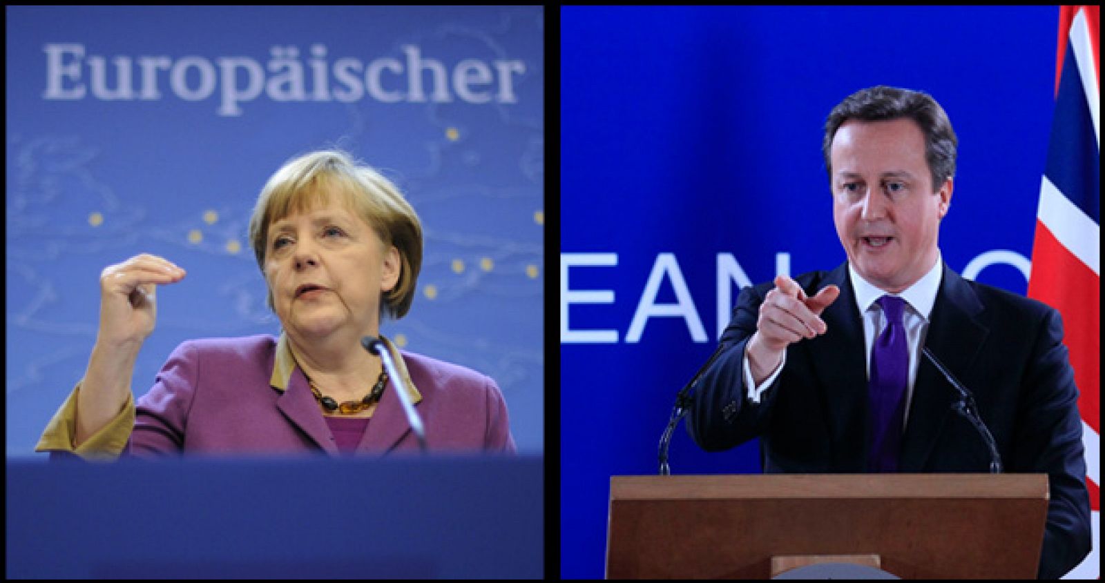 La canciller alemana, Angela Merkel, y el primer ministro británico, David Cameron.