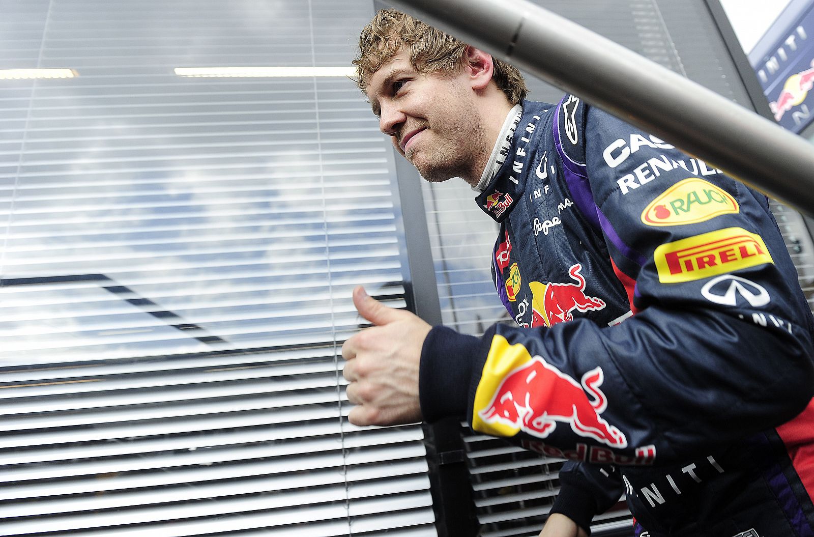 Sebastian Vettel, piloto alemán de Red Bull, satisfecho en Montmeló