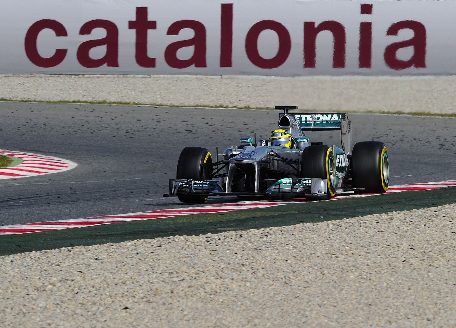 Imagen del alemán Nico Rosberg durante los entrenamientos en Montmeló.