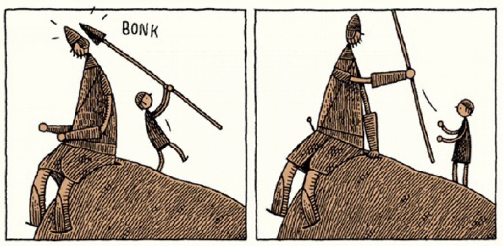 Viñetas de 'Goliat', de Tom Gauld