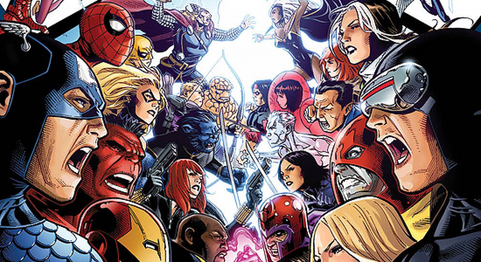 Fragmento de la portada de un número de la serie 'Los Vengadores Vs. La Patrulla -X'