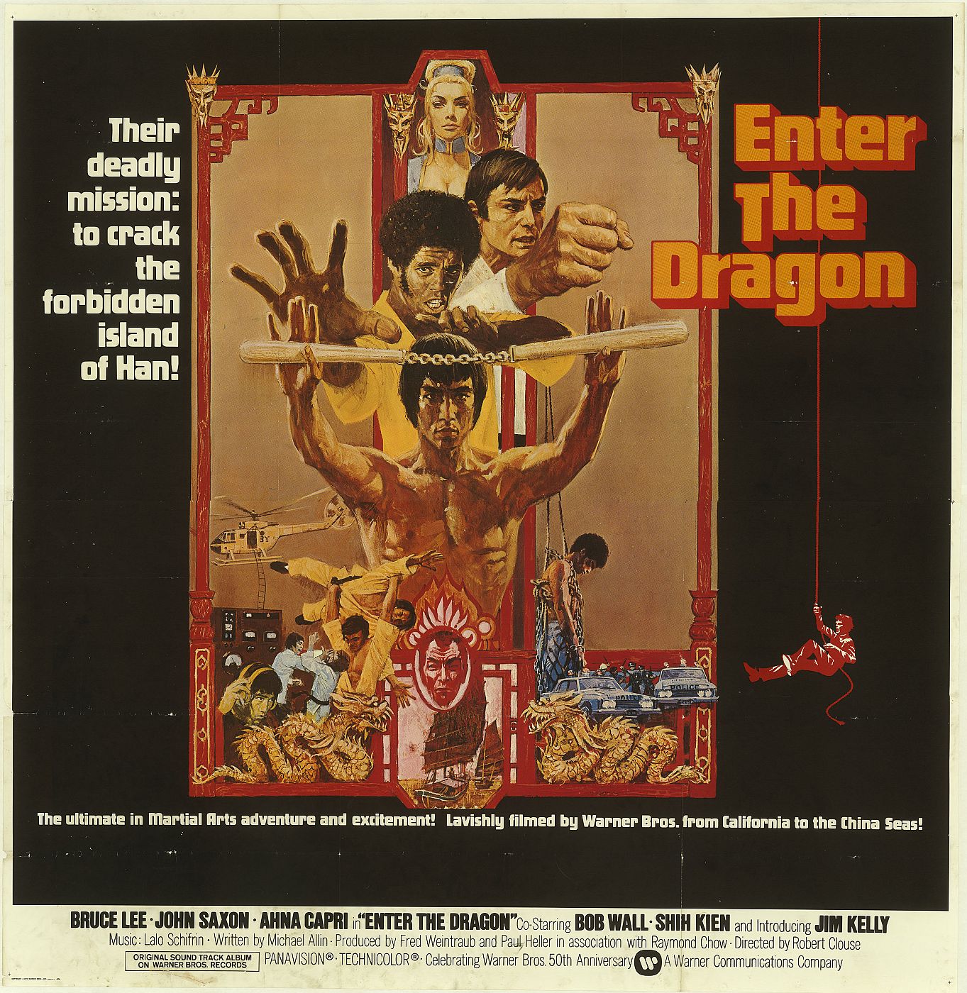 Cartel de 'Operación dragón' (1973), la última película protagonizada por Burce Lee.