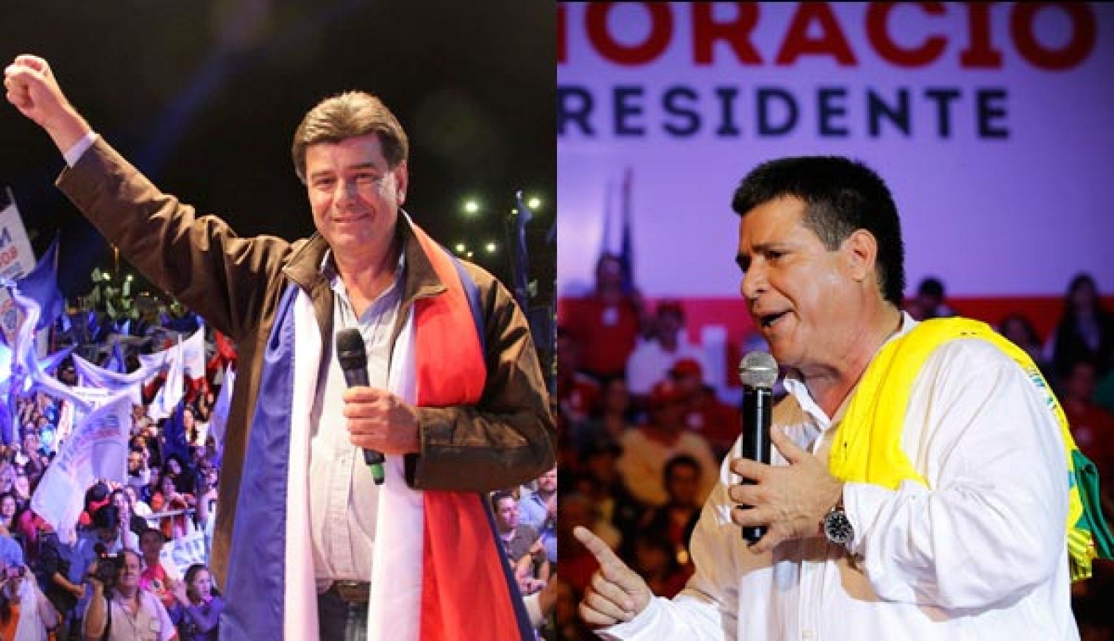 Los principales candidatos a las elecciones paraguayas: Efraín Alegre (izda.) y Horacio Cartes