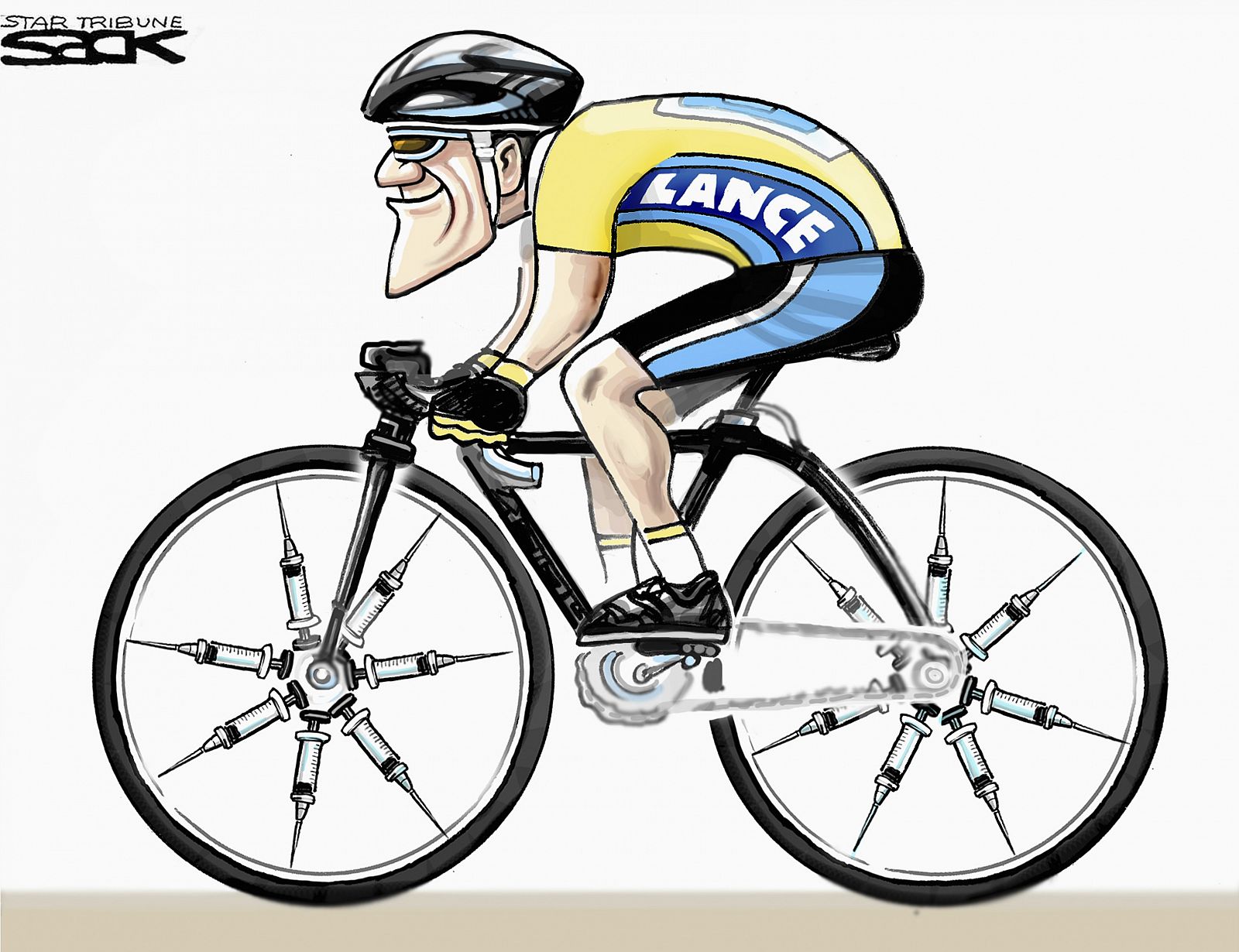 Caricatura sobre el dopaje de Lance Armstrong ganadora del Premio Pulitzer 2013