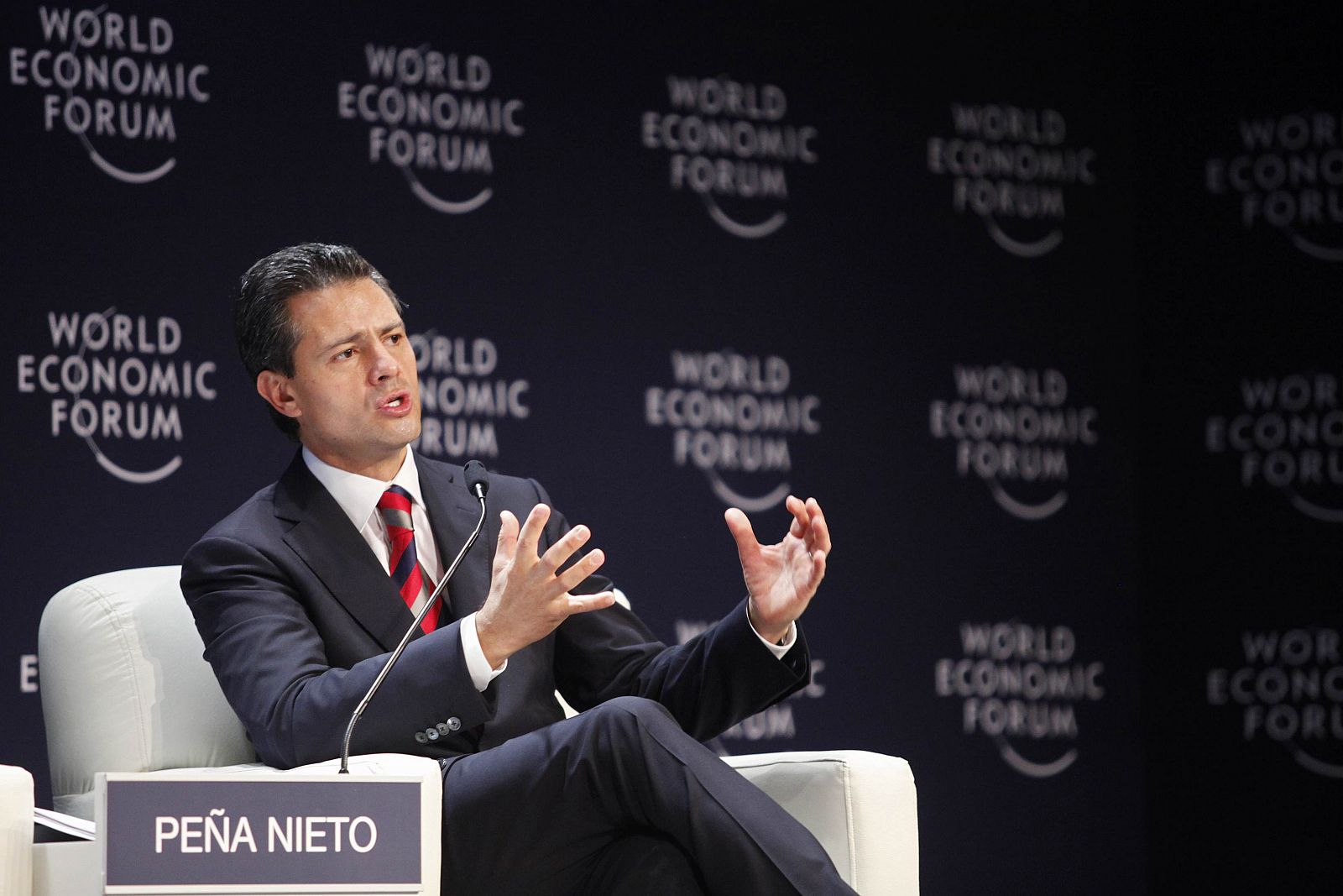 El presidente de México, Enrique Peña Nieto, en la jornada inaugural del Foro Económico Mundial para América Latina