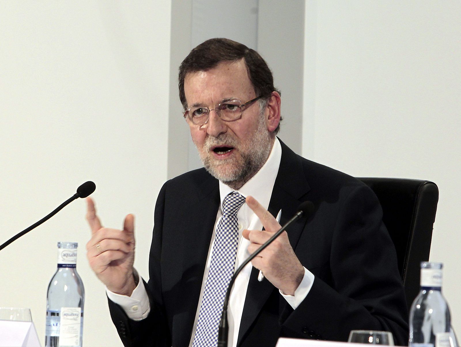 El Presidente del Gobierno, Mariano Rajoy, en una comparecencia de prensa reciente