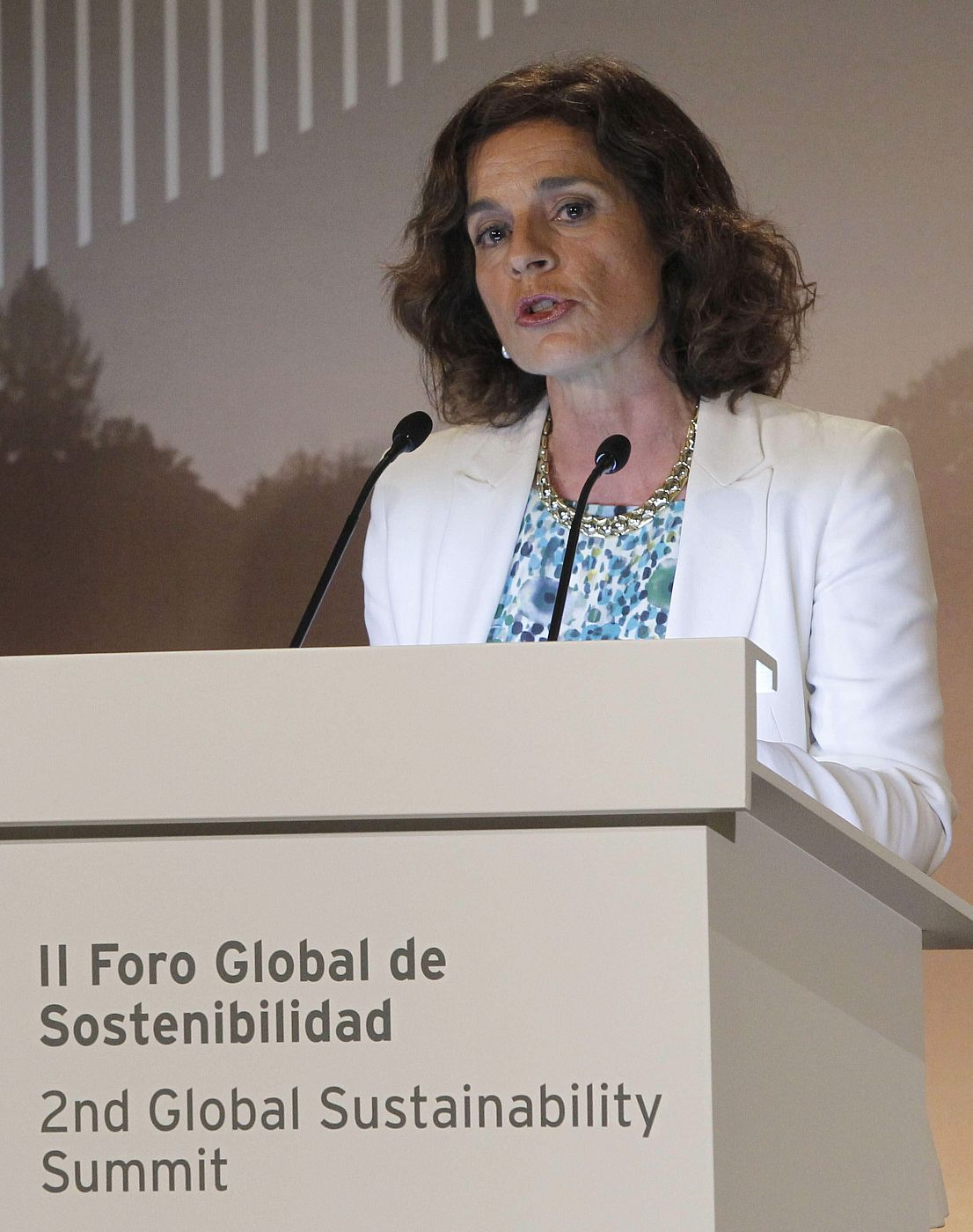 La alcaldesa de Madrid, Ana Botella, durante su intervención en la inauguración del II Foro Global de Sostenibilidad