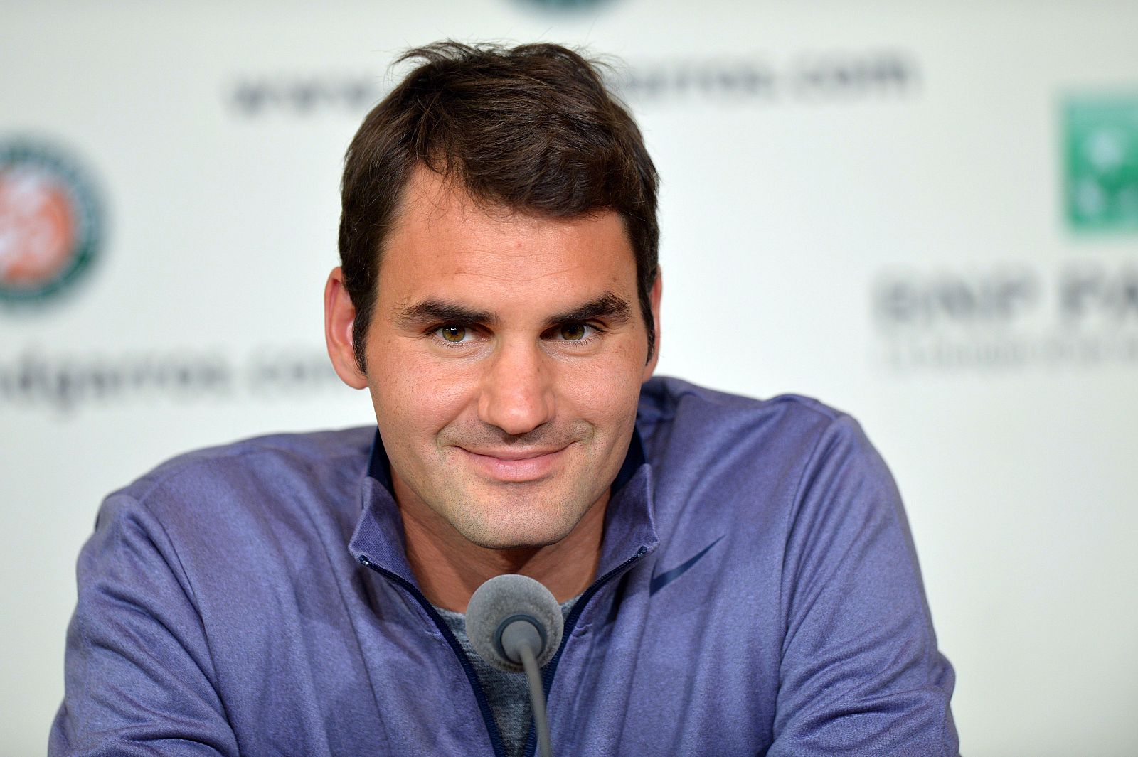 El tenista suizo Roger Federer, en la rueda de prensa previa del Roland Garros