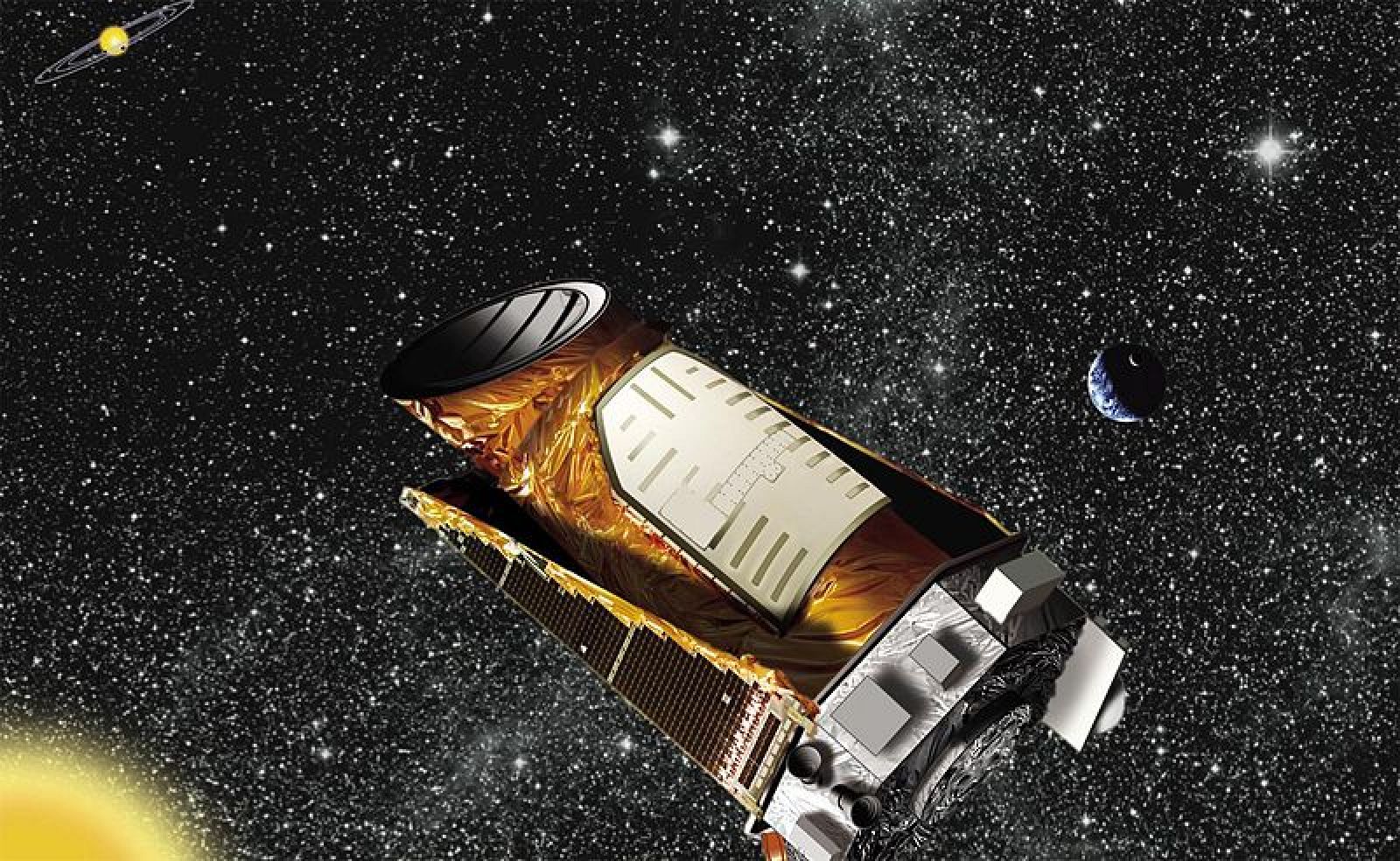 Impresión artística del Kepler en órbita