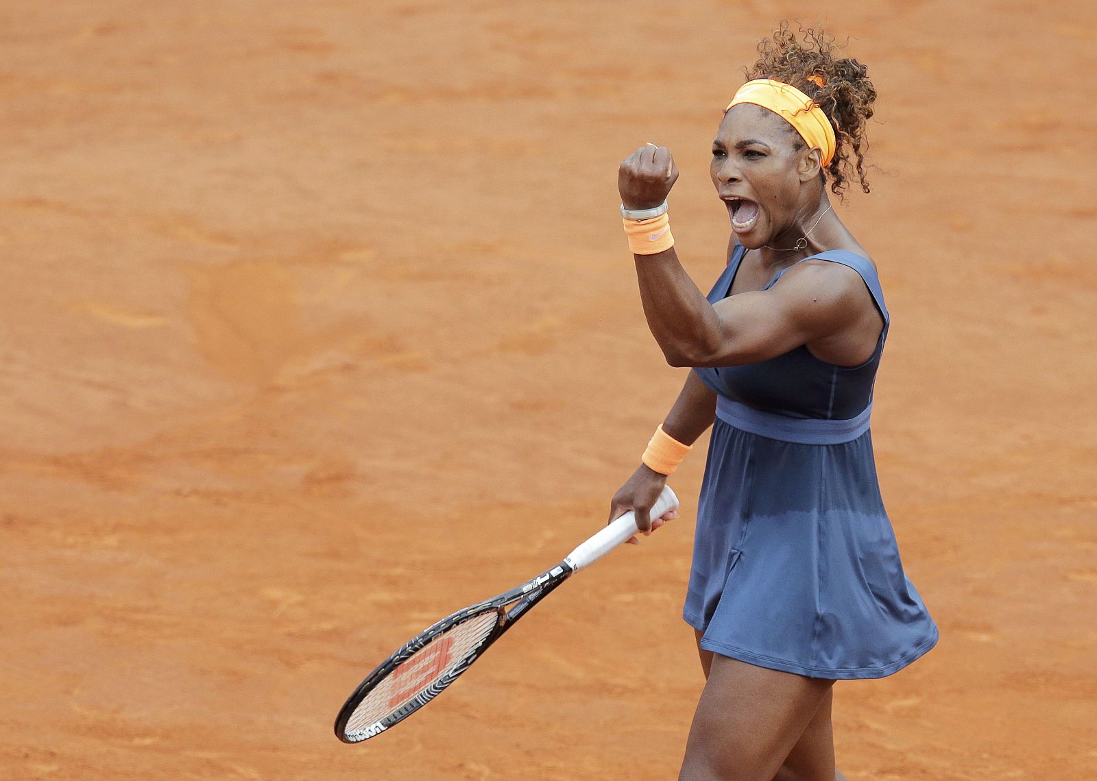 Serena Williams celebra un punto durante la final frente a Sharapova.