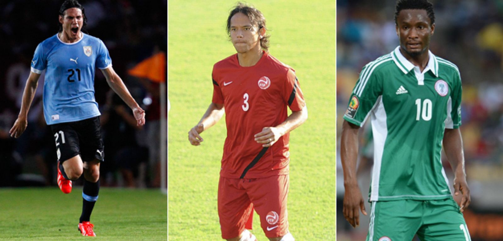 Cavani, Vahirua y Obi Mikel, rivales de España en la Copa Confederaciones