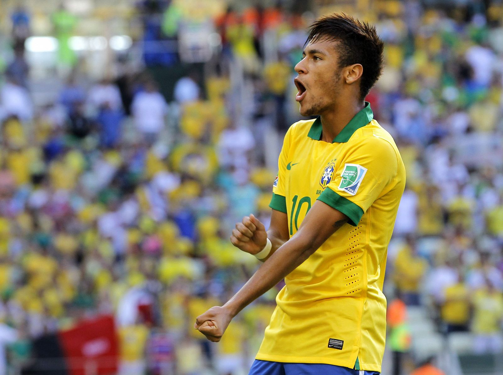 Neymar celebra su gol ante México.