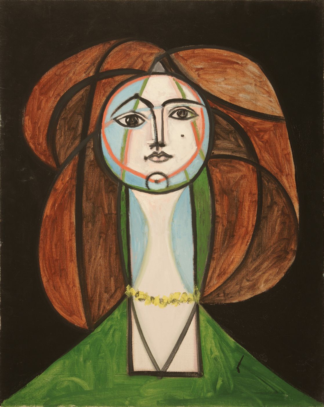 'Mujer con collar amarillo' (1946). Pablo Picasso. Colección particular.