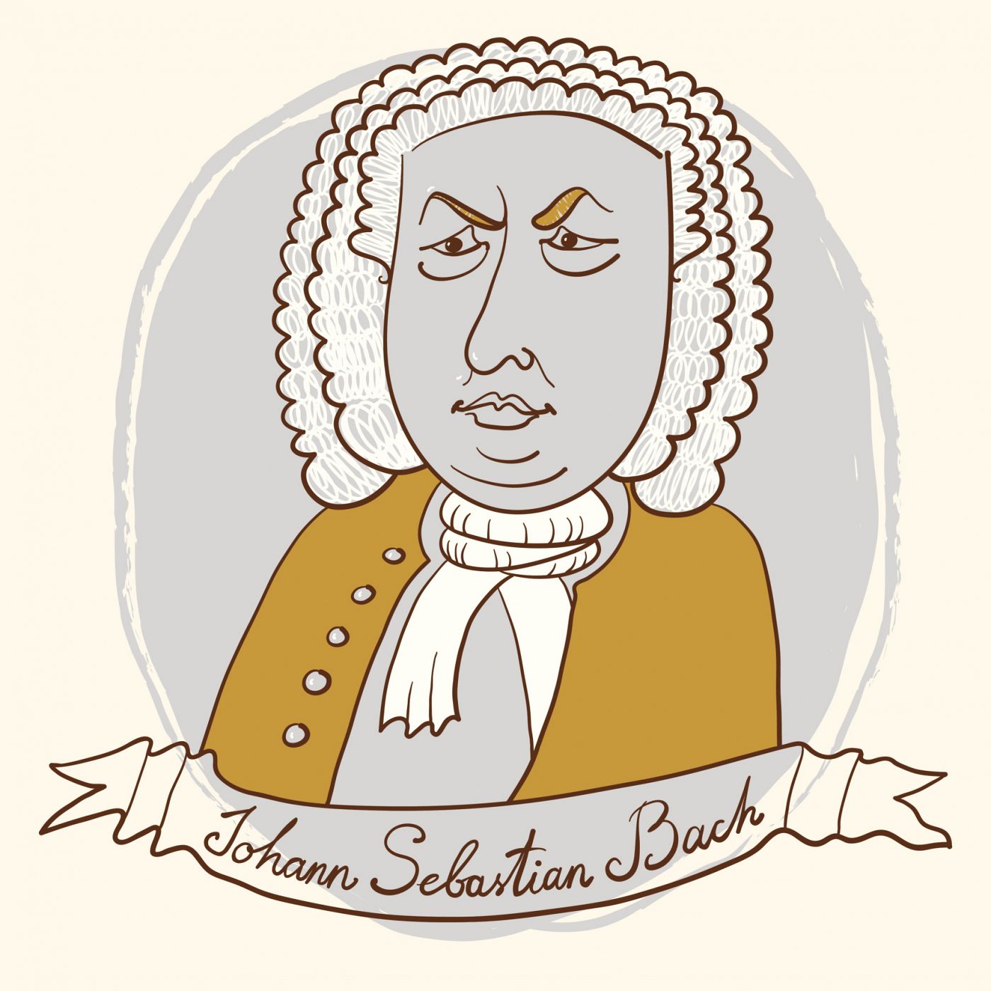 Ilustración de Johann Sebastian Bach.