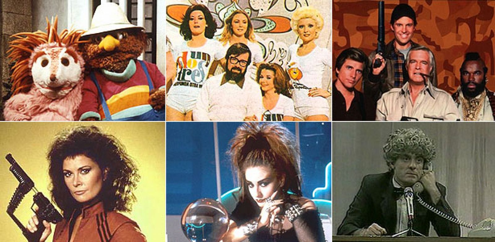 Series y programas míticos de los 80: 'Barrio Sésamo', 'Un, dos, tres', 'El Equipo A', 'V', 'La bola de Cristal' y 'Martes y Trece'