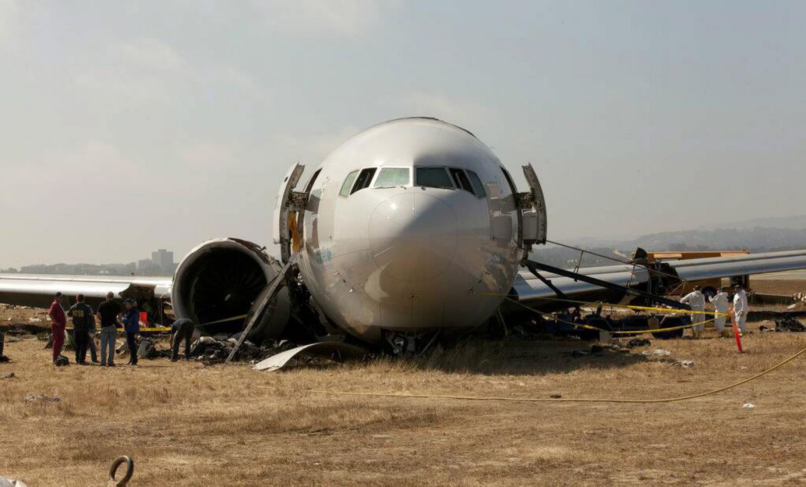 Imagen del Boeing 777 del vuelo 214 de Asiana Airlines que se estrelló cuando trataba de aterrizar en San Francisco