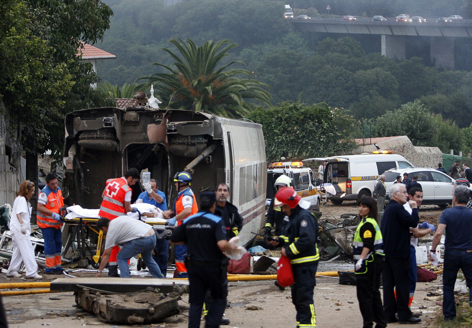 Imagen de archivo del accidente de tren en Santiago de Compostela en julio de 2013