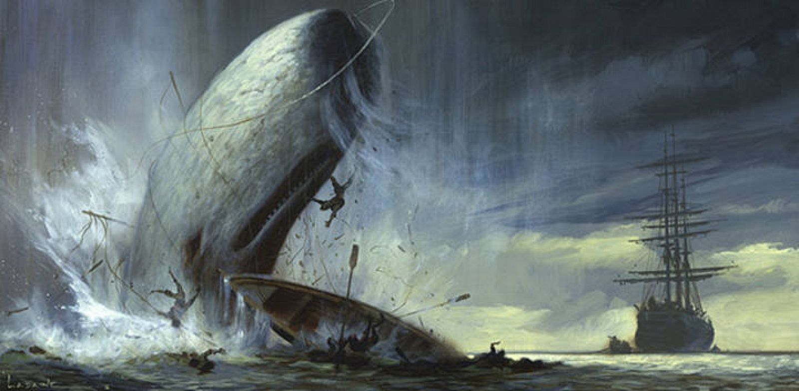 Pintura de Paul Lasaine para una película de animación de 'Moby Dick' producida por Dramworks, que no se llegó a rodar