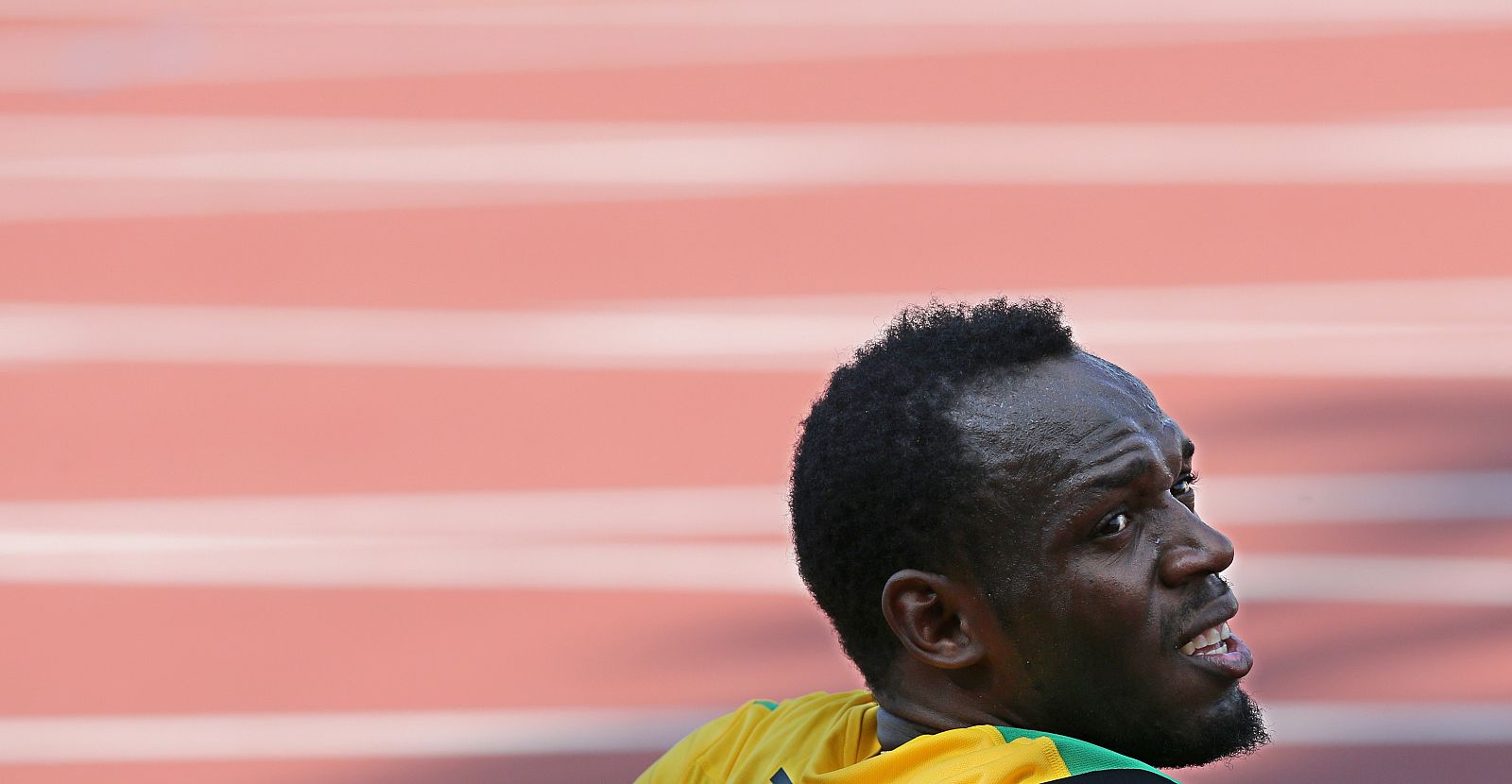 Usain Bolt, durante una sesión de entrenamiento en el estadio Luzhniki de Moscú.