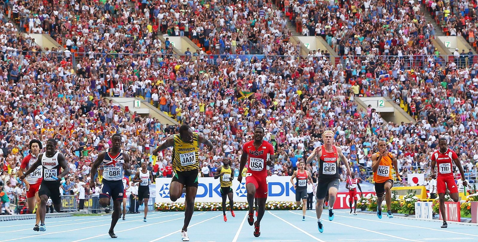 El jamaicano Usain Bolt, ganador de la final de los 200m masculinos en el Mundial de Atletismo de 2013.