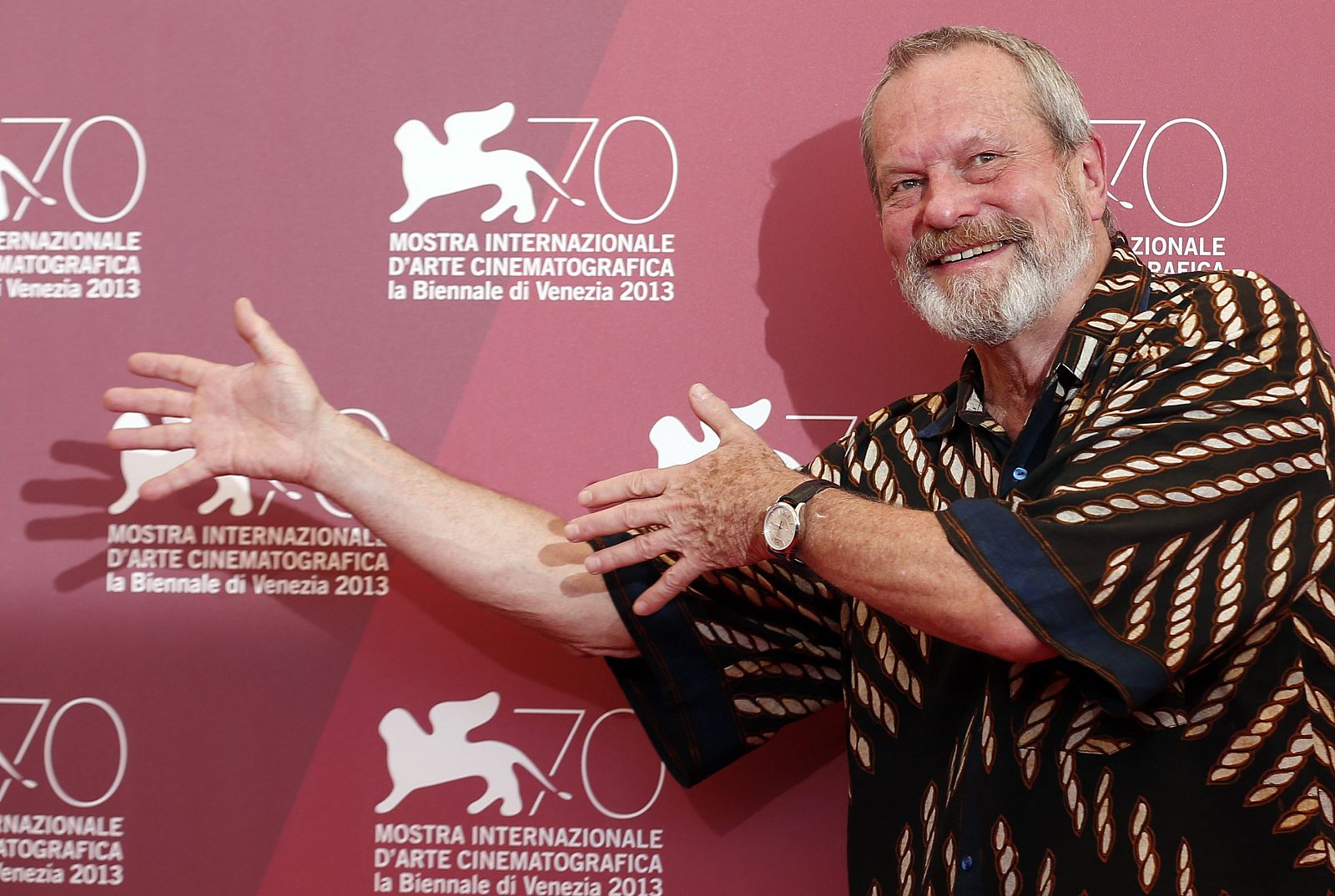 Director Gilliam poses during a photocall for his movie "The Zero Theorem" during the 70th Venice Film Festival in Venice