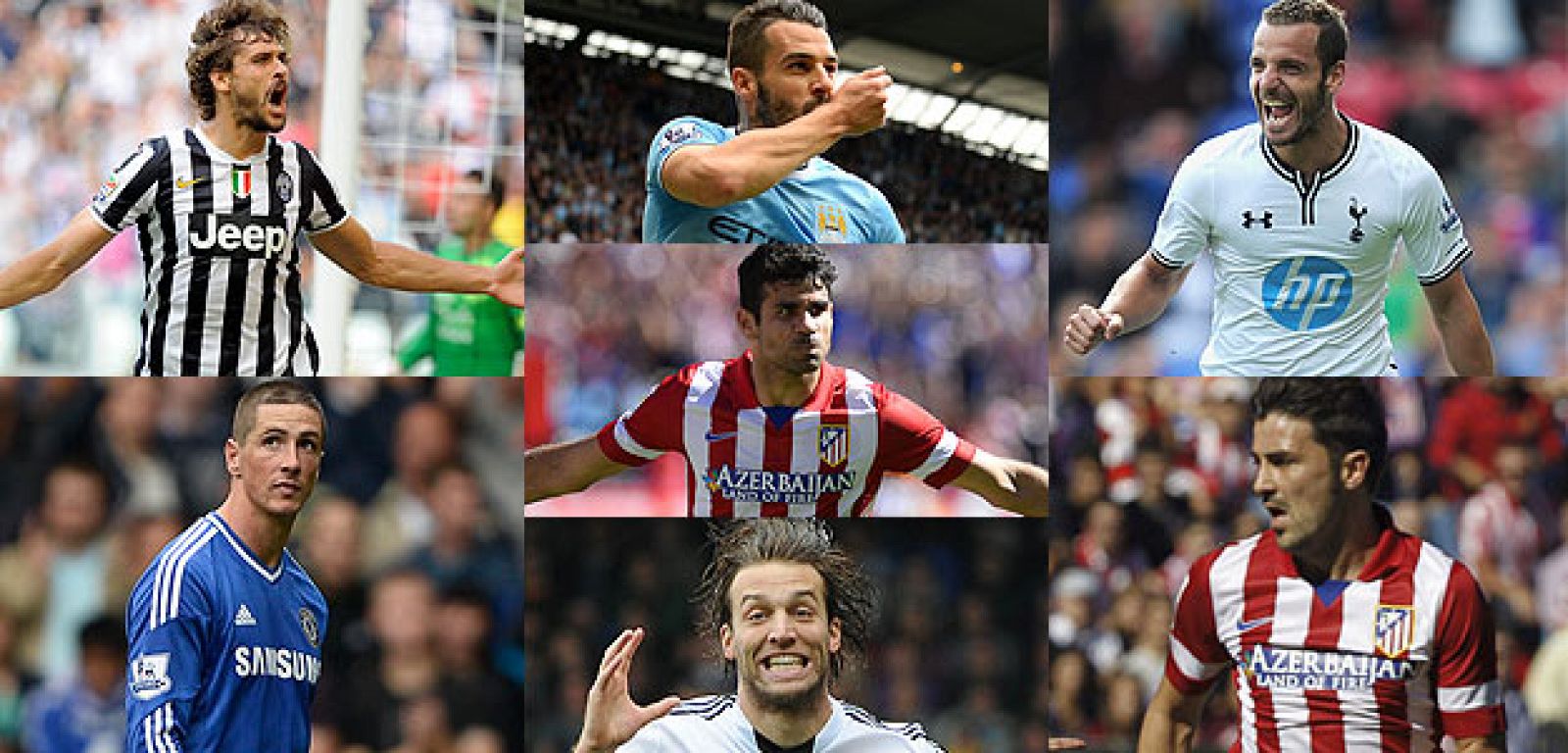 Llorente, Torres, Negredo, Soldado, Villa, Michu y Diego Costa. Siete opciones para la delantera de la selección española.