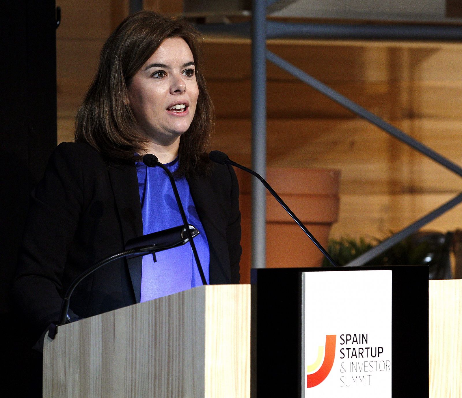 La vicepresidenta, Soraya Sáenz de Santamaría, interviene en el foro Spain StartUp 2013