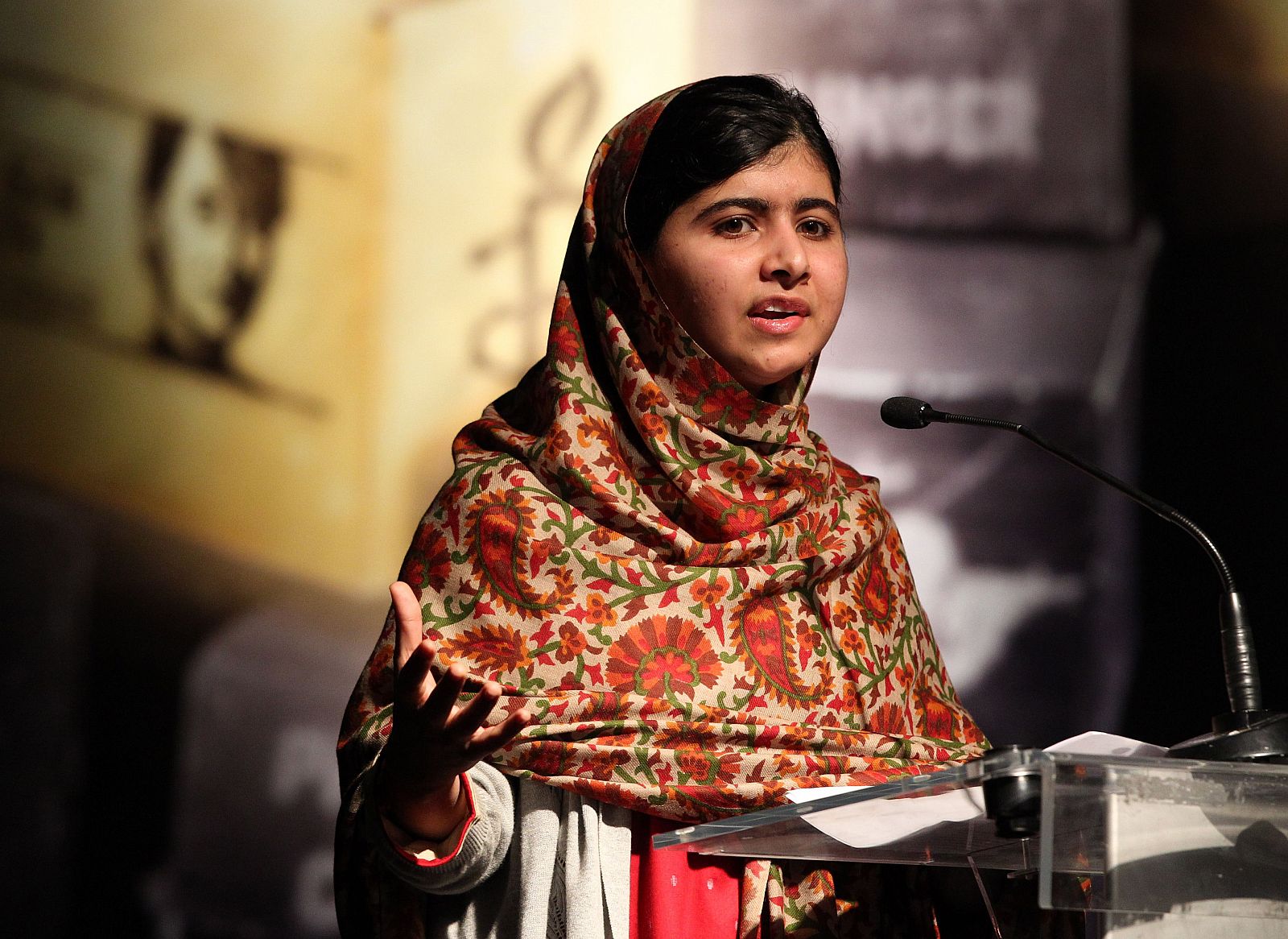 Fotografía de archivo de Malala Yousafzai el Premio Embajador de Conciencia 2013