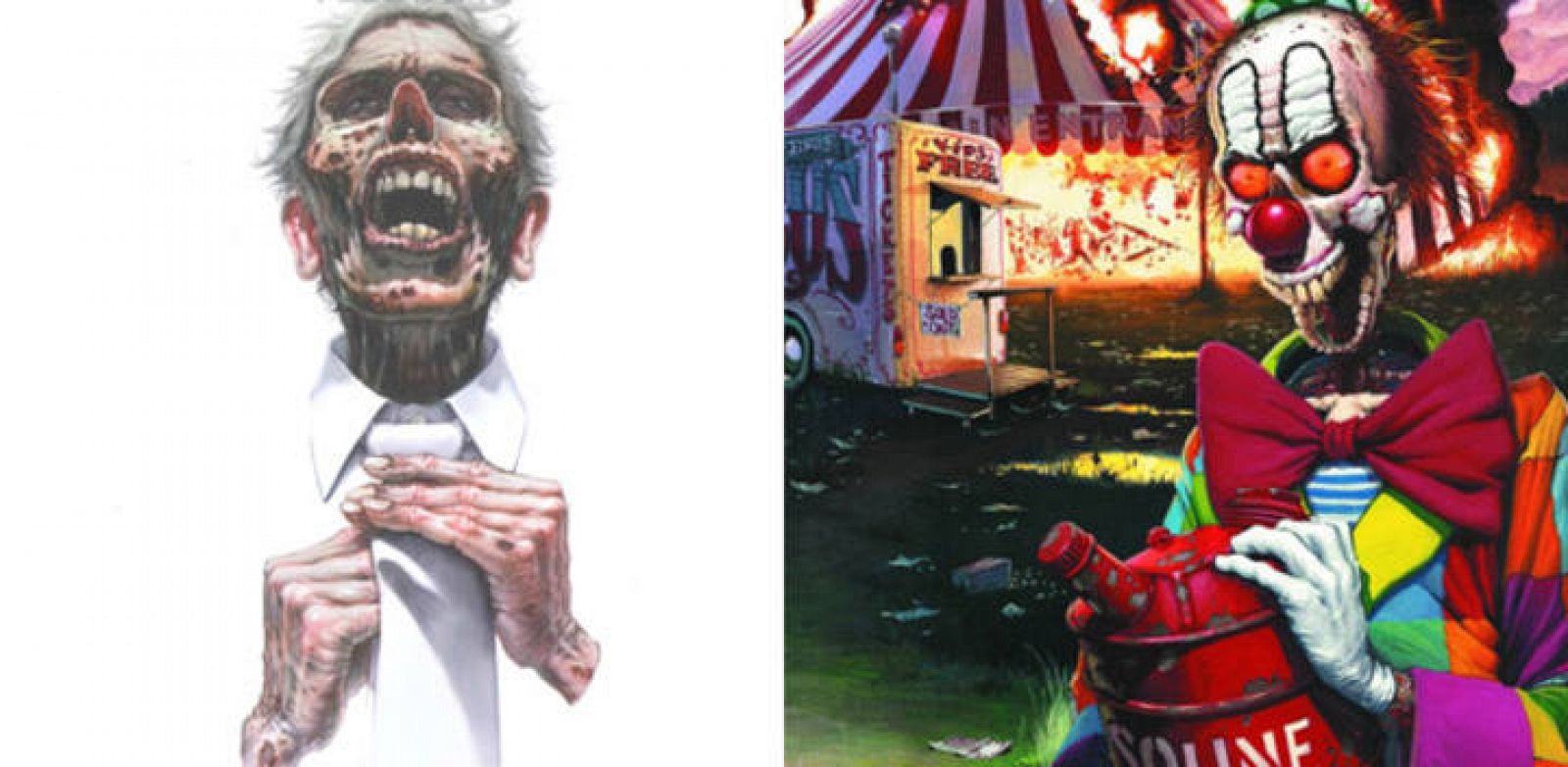 Fragmentos de la portada de 'Various horror visions' y de una de las cubiertas de la revista 'Cthulu' 