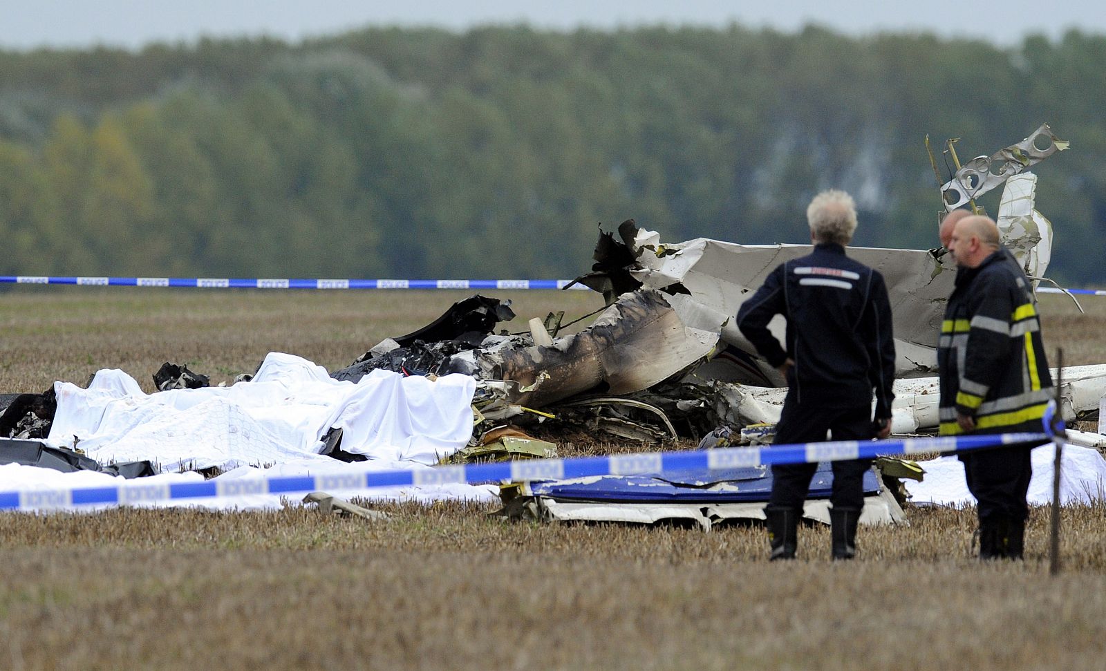 Aspecto en el que ha quedado la avioneta tras el accidente.