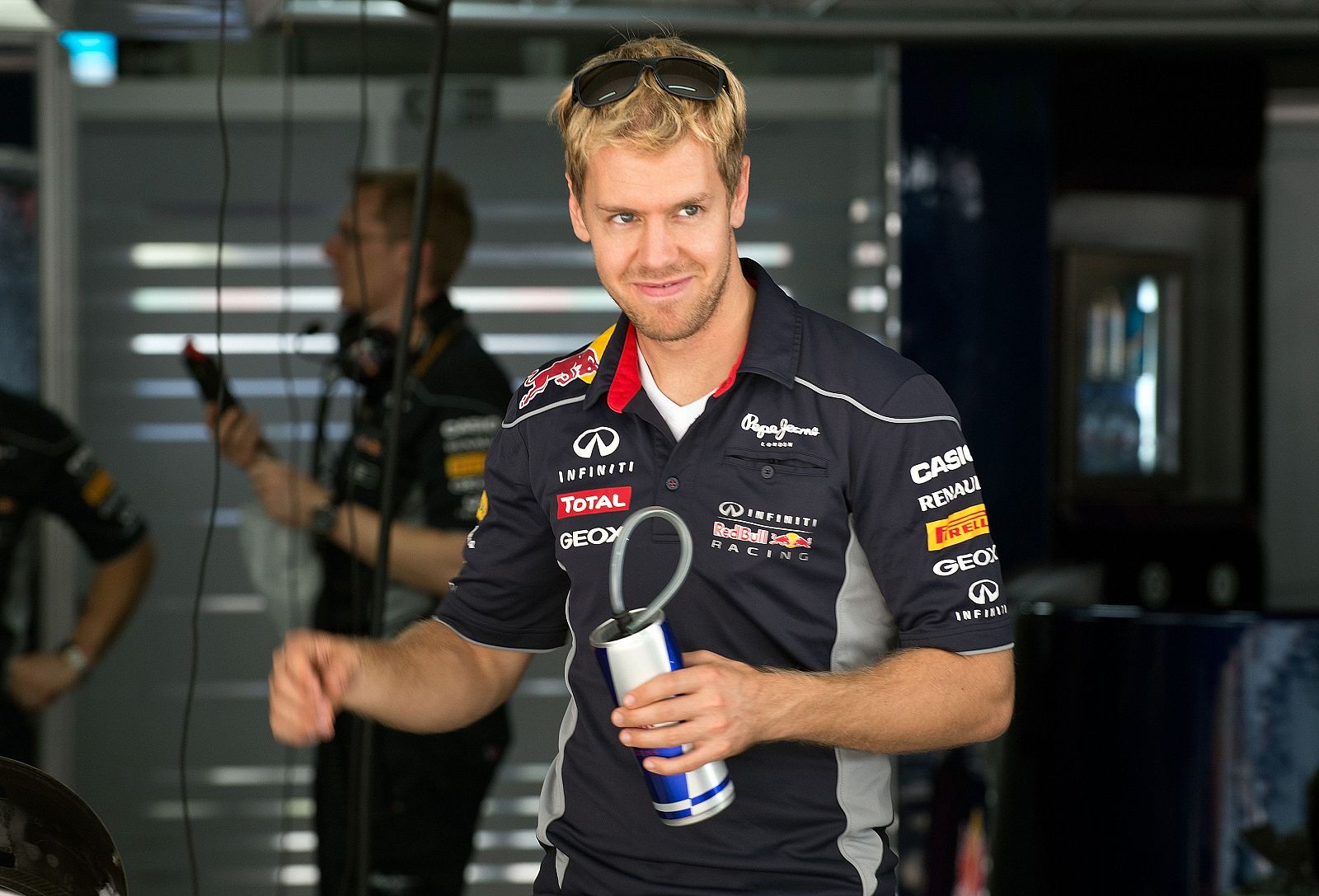 Sebastian Vettel a su llegada al circuito indio de Budd.