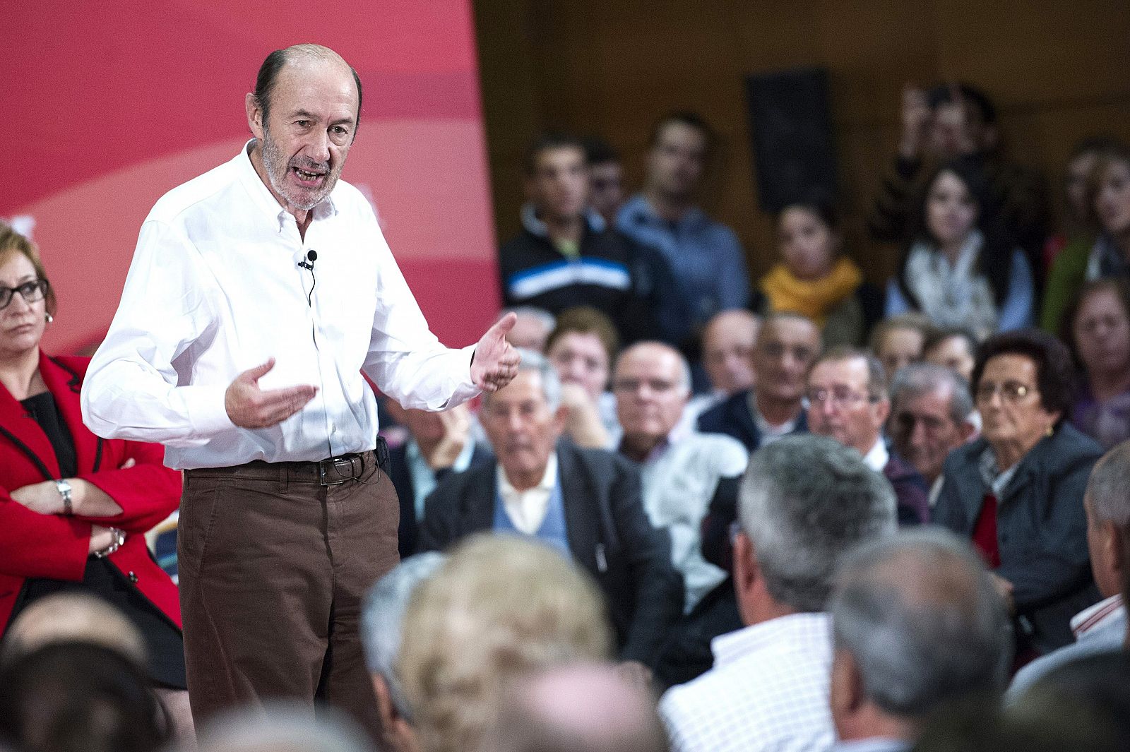 El secretario general del PSOE, Alfredo Pérez Rubalcaba, durante su intervención en Toledo.