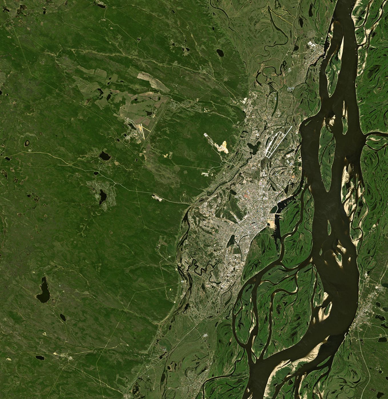La República de Sajá, en el este de Rusia, captada por un satélite de la ESA.
