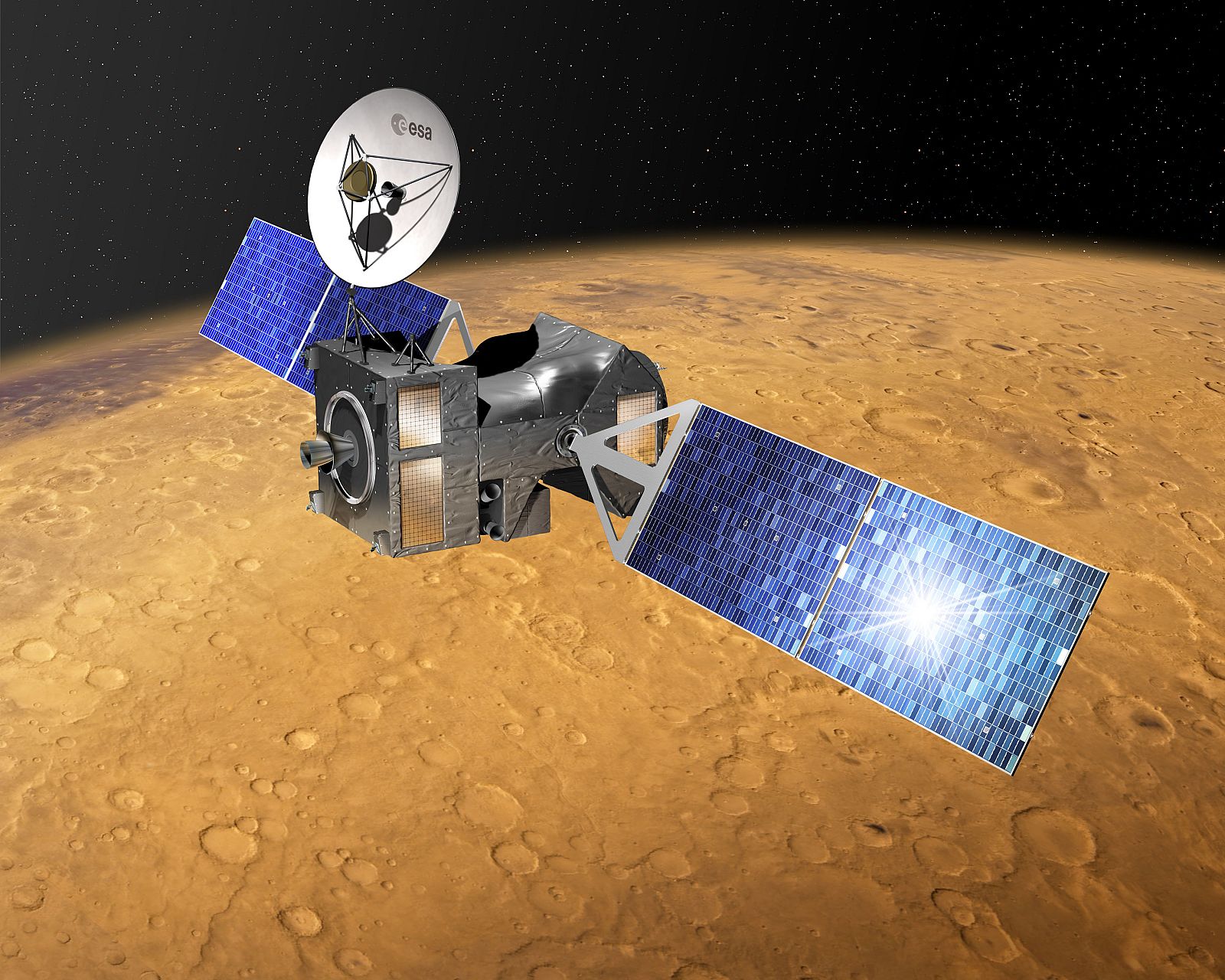 Impresión artística del TGO, el satélite de la misión ExoMars