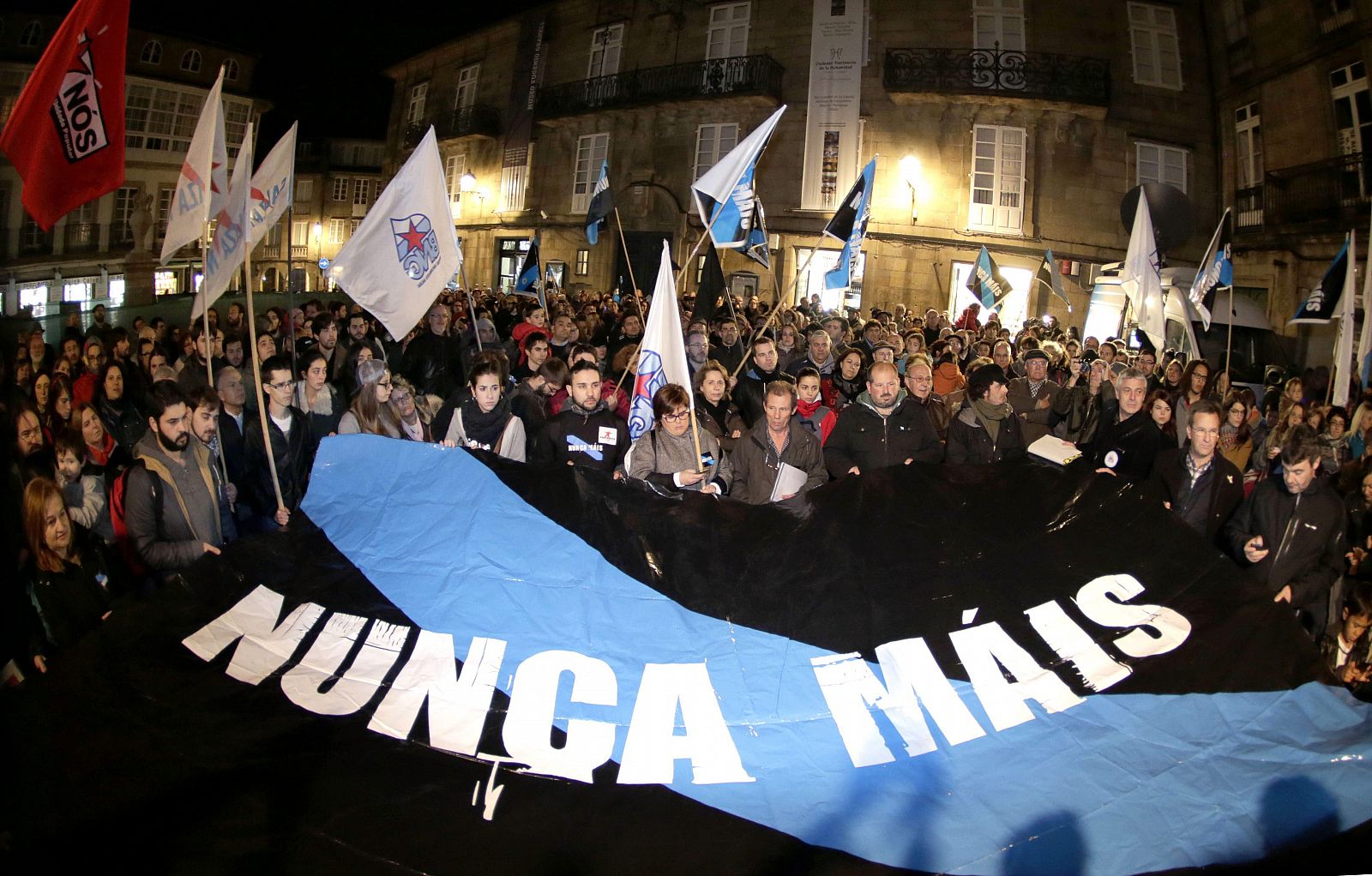 Manifestación contra la sentencia sobre el desastre del Prestige en Santiago