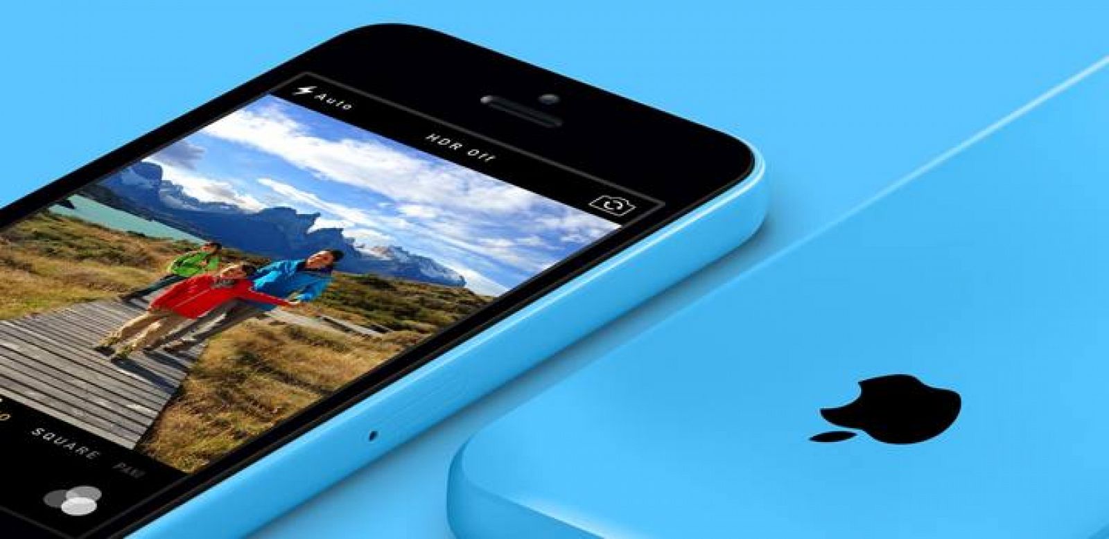  iPhone 5c en azul.