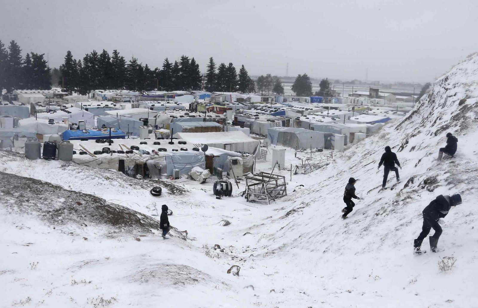 Campamento de refugiados sirios en Zahle, en el Valle de la Bekaa, en Líbano