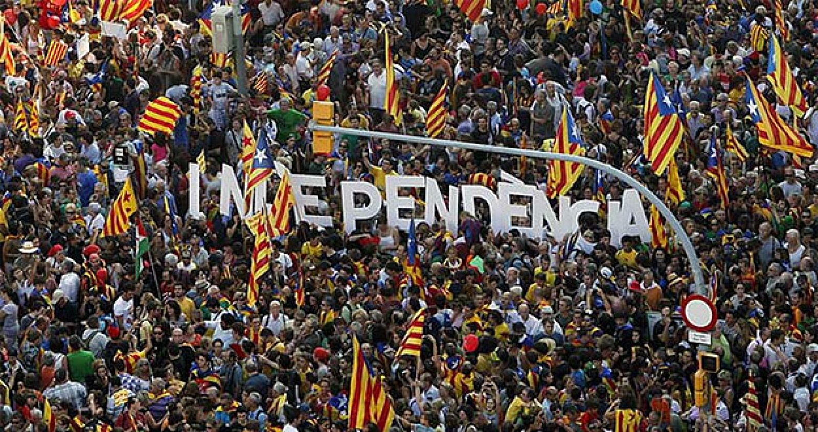 Imagen de la multitudinaria manifestación de la Diada de 2012.