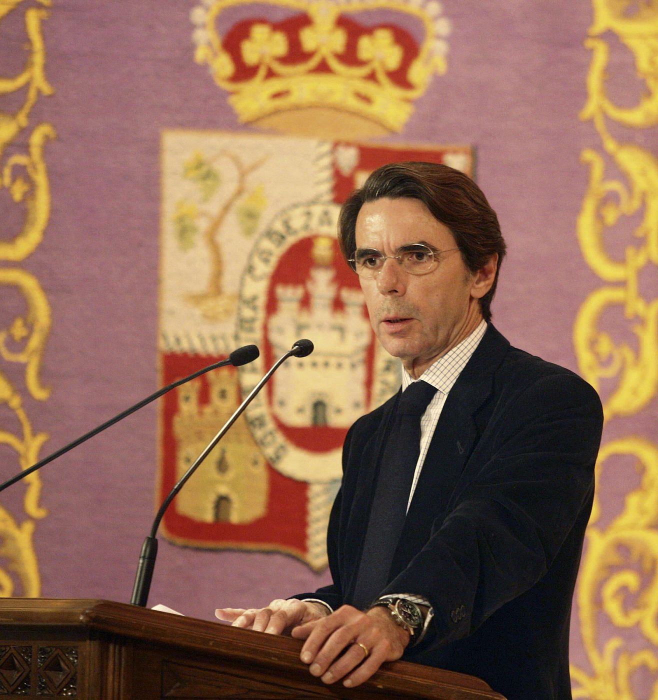 El expresidente del Gobierno José María Aznar, en una conferencia en Soria.