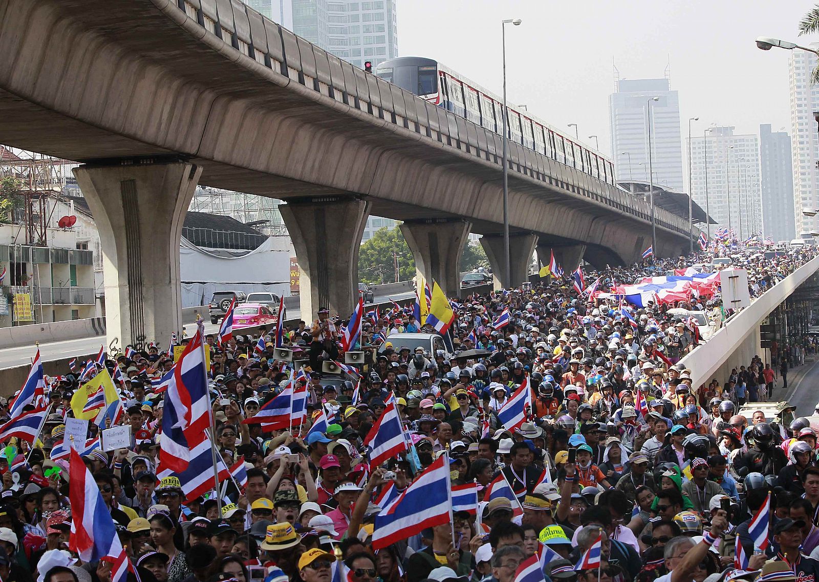 Manifestación de la oposición tailandesa en Bangkok