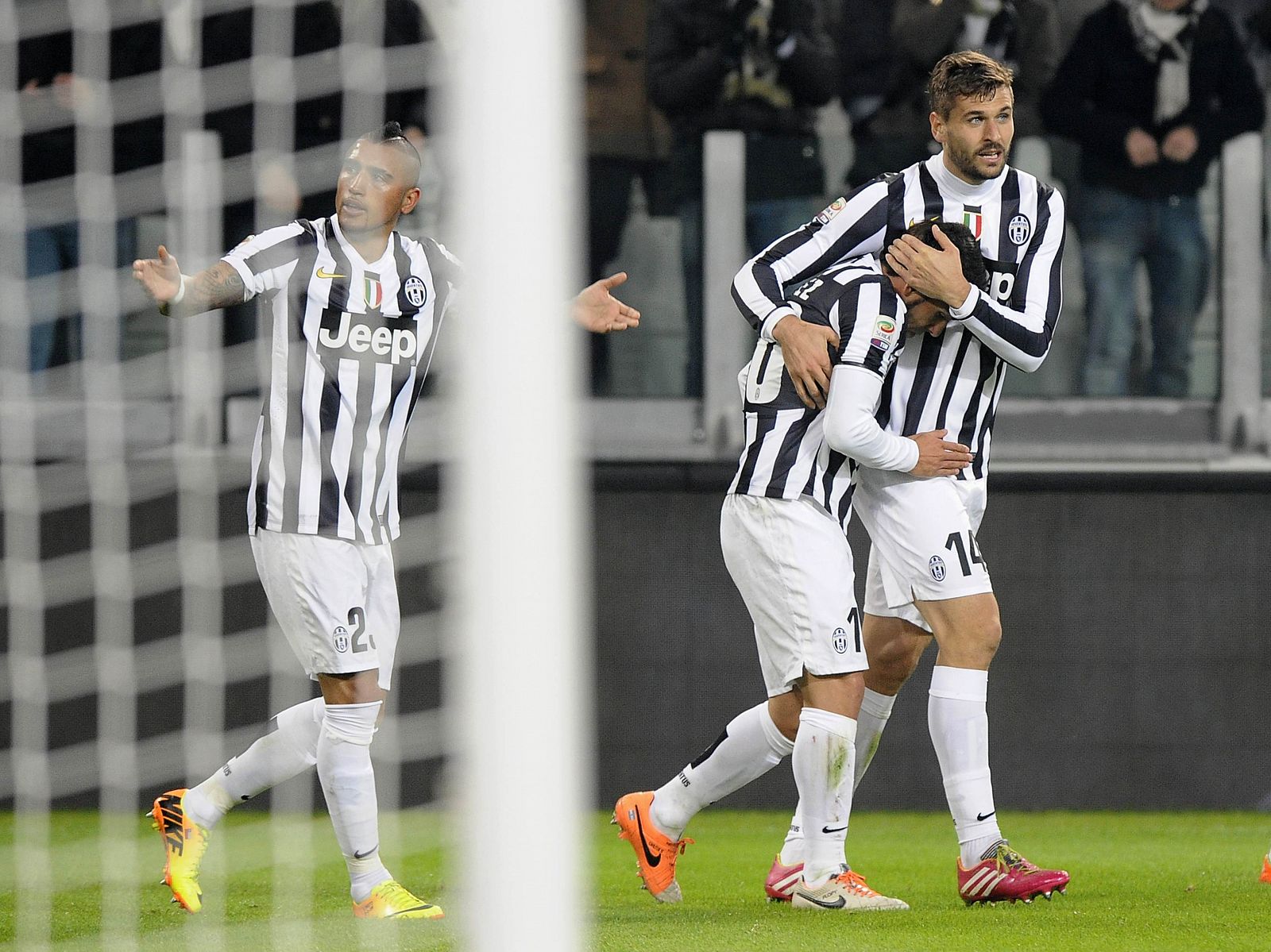 El delantero español Fernando Llorente celebra un gol con la Juventus