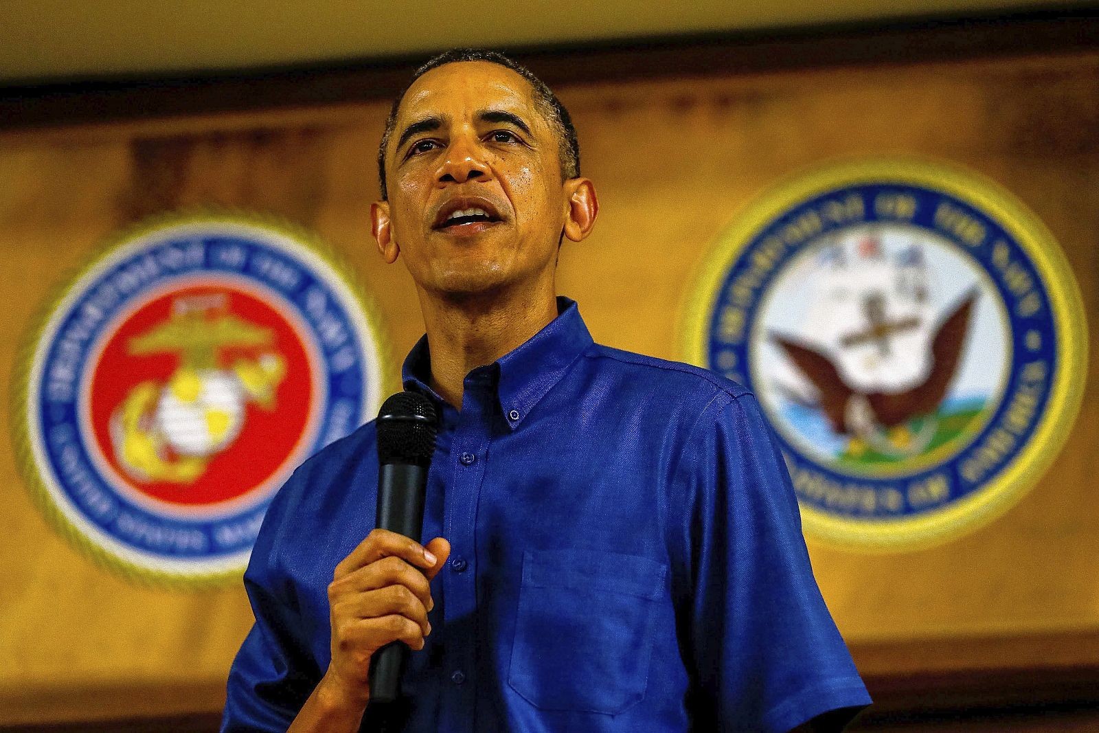 El presidente de Estados Unidos, Barack Obama, en un discurso durante una comida de Navidad en Hawai.