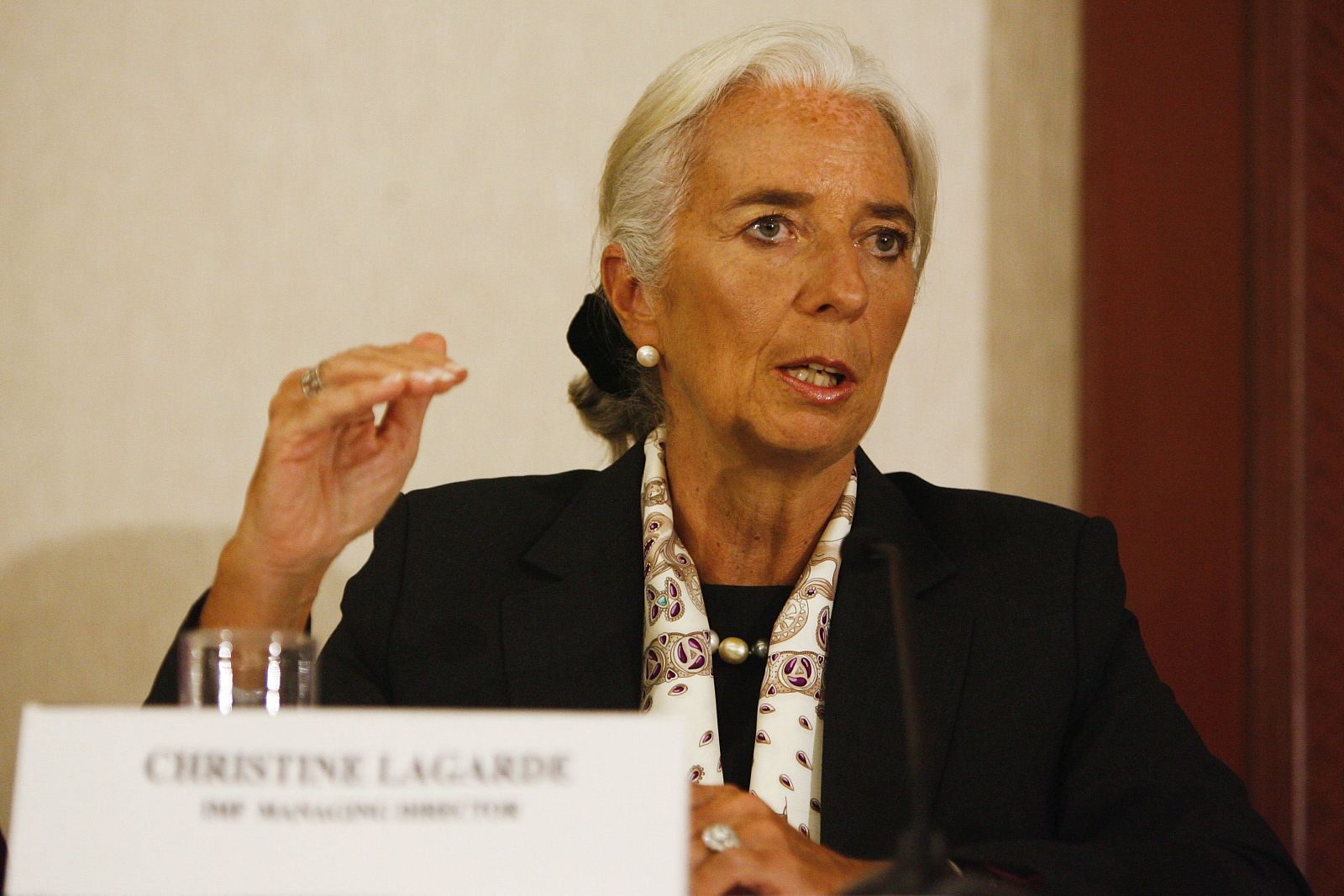 La directora gerente del FMI, Christine Lagarde, ofrece una rueda de prensa en Nairobi (Kenia)