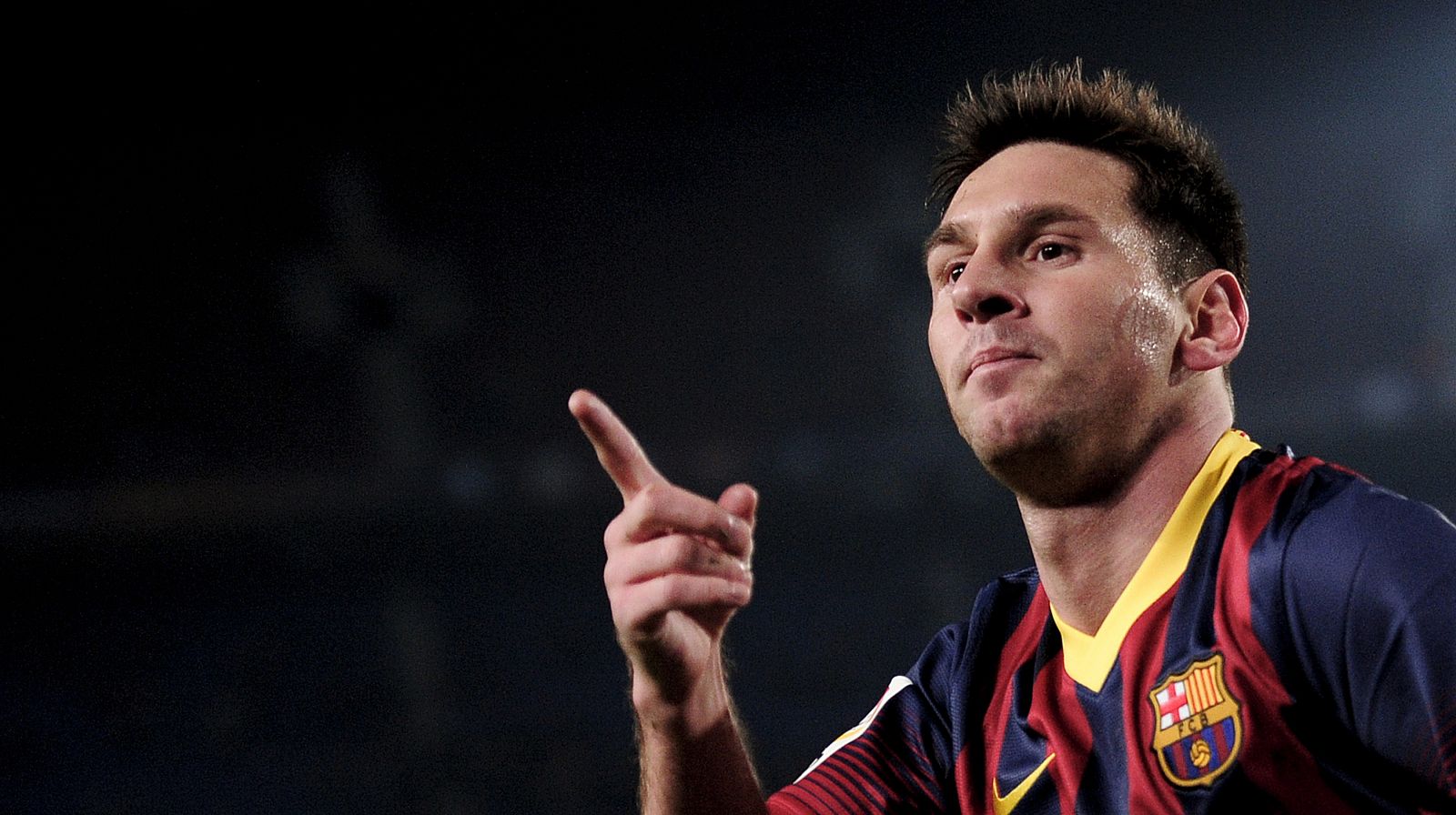 Messi celebra uno de los dos goles que ha marcado en su regreso tras la lesión.