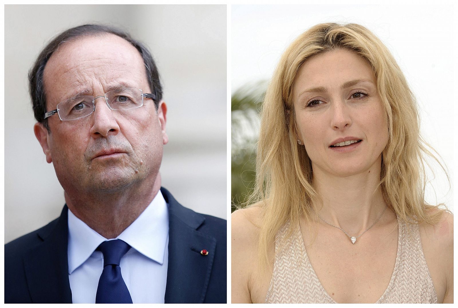El presidente francés, François Hollande, y la actriz francesa, Julie Gayet