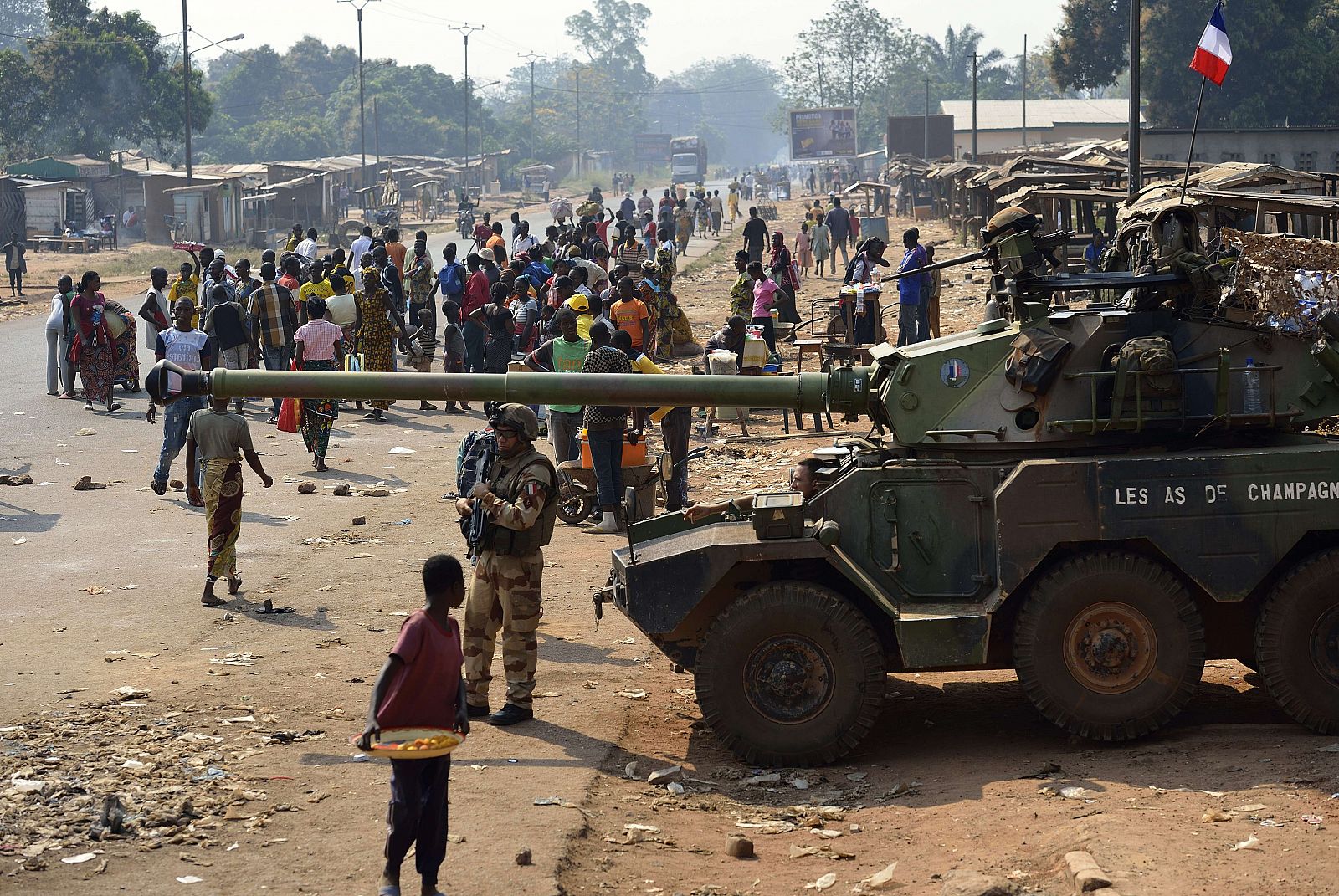 Tropas francesas en Bangui, capital de la República Centroafricana, el 16 de enero