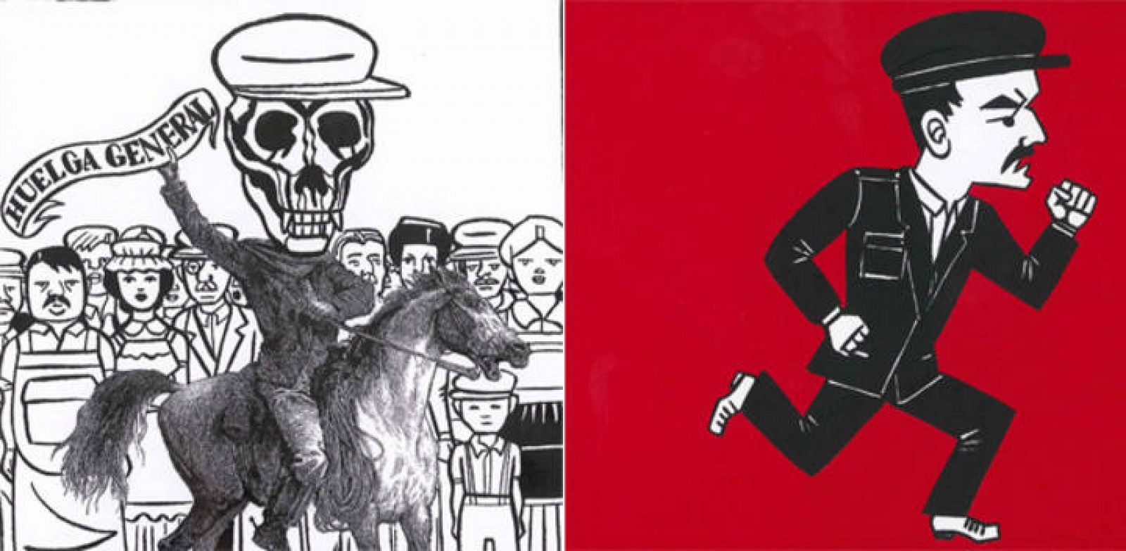  Fragmentos de una ilustración y de la portada de 'La huelga', de Jack London y Laura Pérez Vernetti 