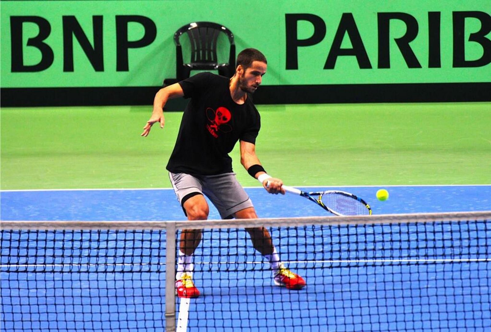 Feliciano López, durante el entrenamiento de la Copa Davis en Fráncfort