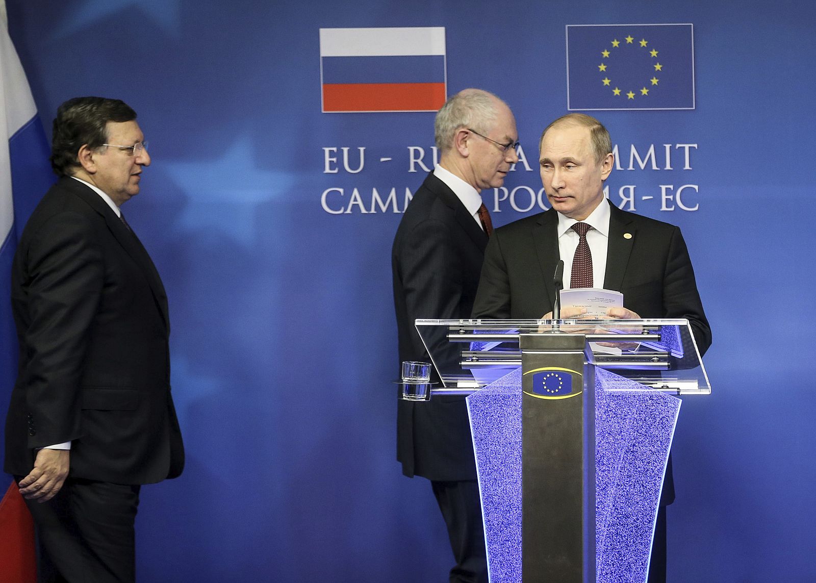 Putin junto a Van Rompuy y Barroso