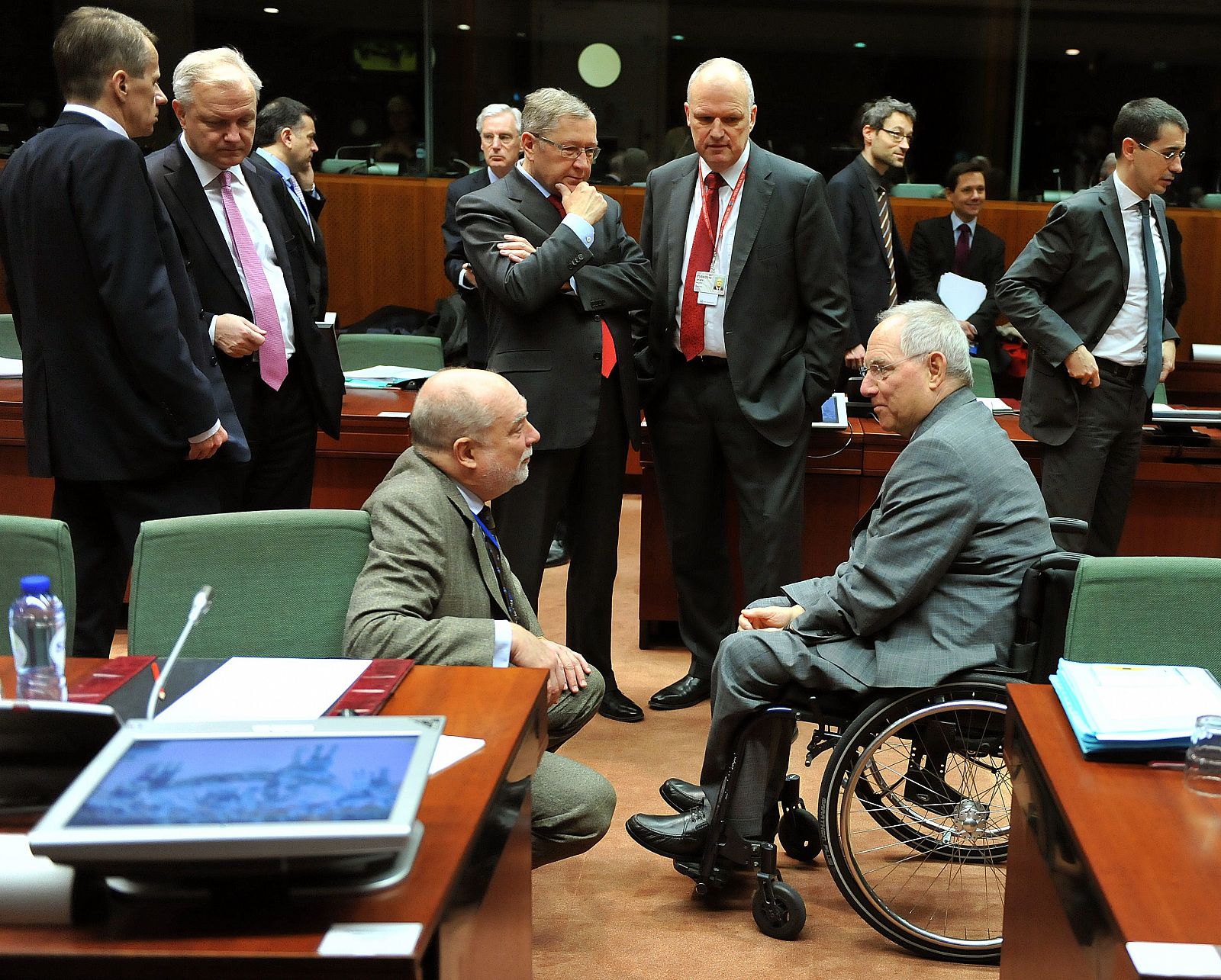 Imagen de varios miembros del Ecofin antes de su reunión de este martes